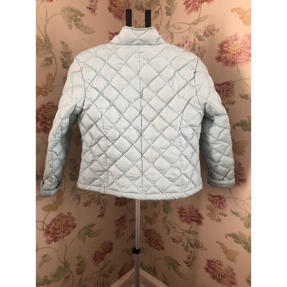 Kirkland Signature Down Quilted Cyan Jacket Coat Zipped Pockets Women's Size M - Picture 2 of 5